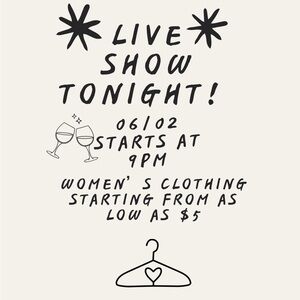 Live show tonight! 
9pm Eastern